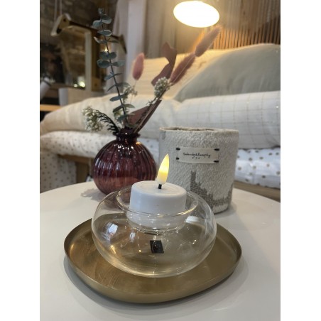 Bougeoir en verre soufflé