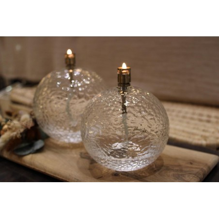 Lampe à l'huile de paraffine martelée