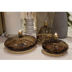 Lampe à huile de paraffine galet champagne