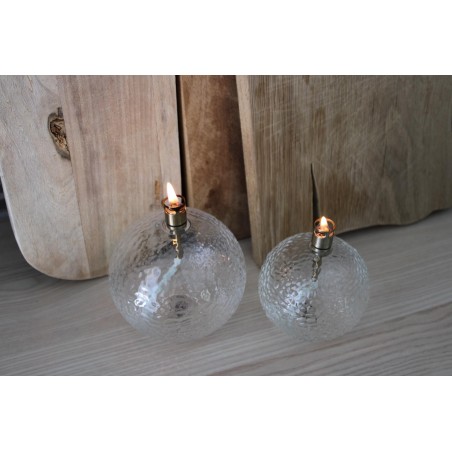 Lampe à l'huile de paraffine martelée