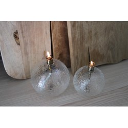 Lampe à l'huile de paraffine martelée